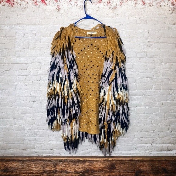 Lovers and Drifters Shaggy Shag Fringe Jacket/Open Cardigan Womens M/L - Picture 1 of 7